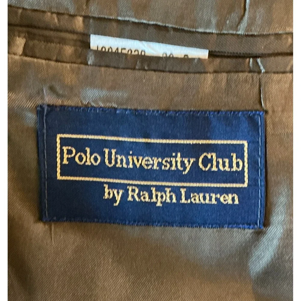 Polo University Club Ralph Lauren Wool Blazer 39R Brown Glen Plaid Sport Coat
